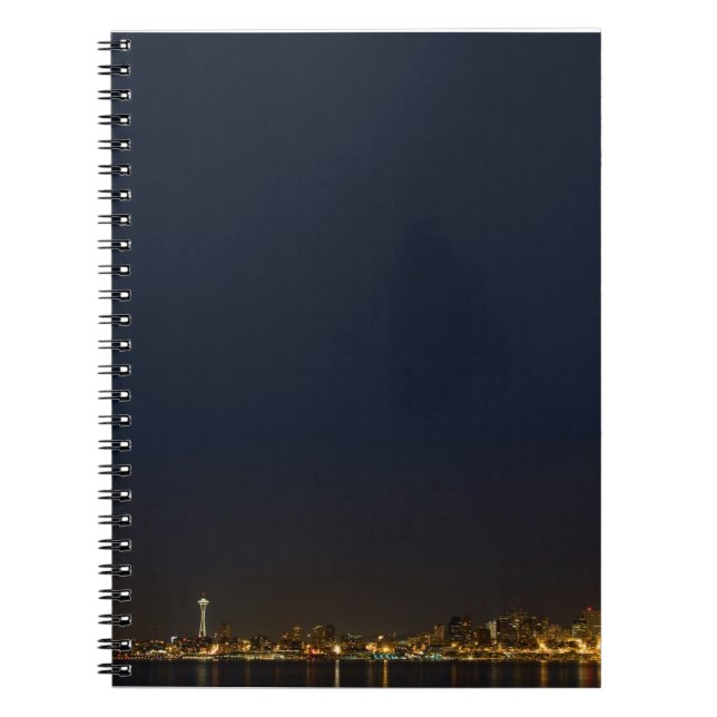Seattle Skyline at Night Notebook (Front)