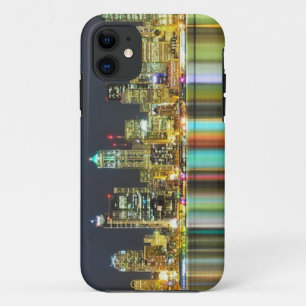 Seattle skyline at night with reflection iPhone 11 case