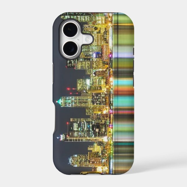 Seattle skyline at night with reflection iphone case (Back)