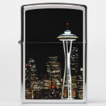 Seattle Skyline At Night, With Space Needle. Zippo Lighter at Zazzle