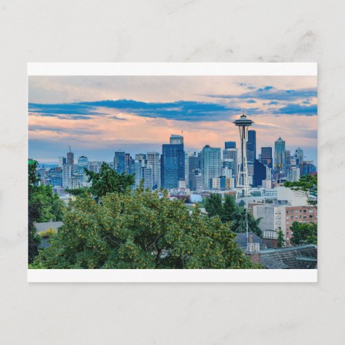 Seattle Skyline at Sunset Postcard