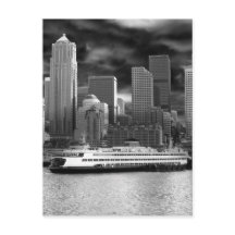 seattle skyline black and white