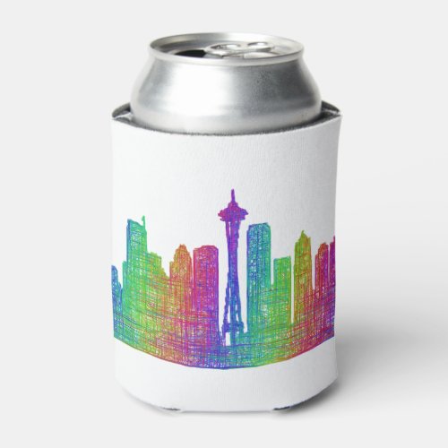 Seattle skyline can cooler
