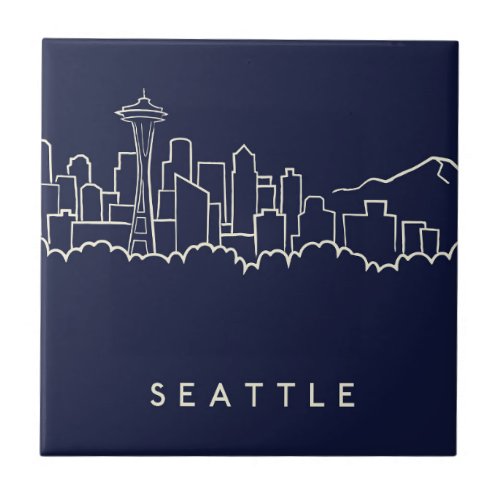 Seattle Skyline Ceramic Tile