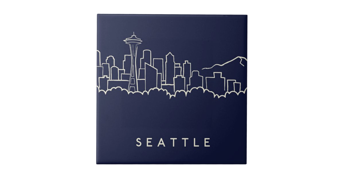 Seattle Skyline Ceramic Tile | Zazzle