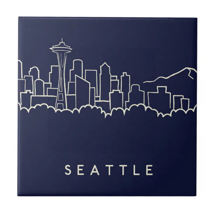 Seattle Skyline Ceramic Tile | Zazzle