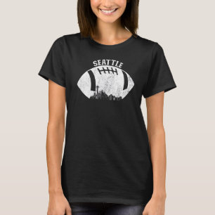 Seattle Skyline Football Fan Vintage Seattle Footb T-Shirt