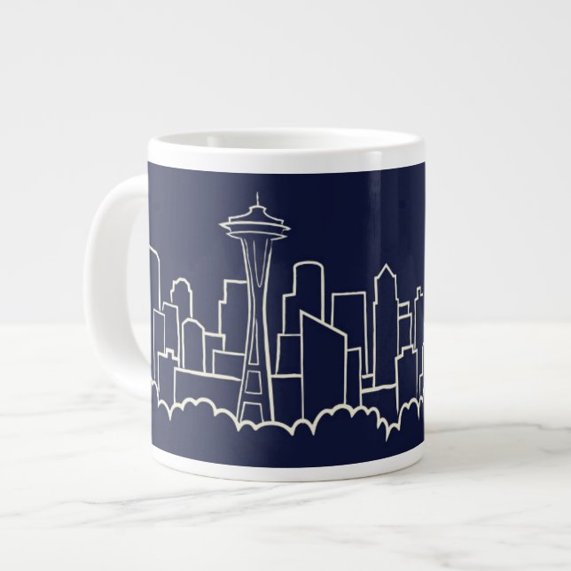 Seattle Skyline Giant Coffee Mug (Front Left)