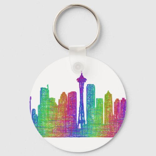 Seattle skyline keychain