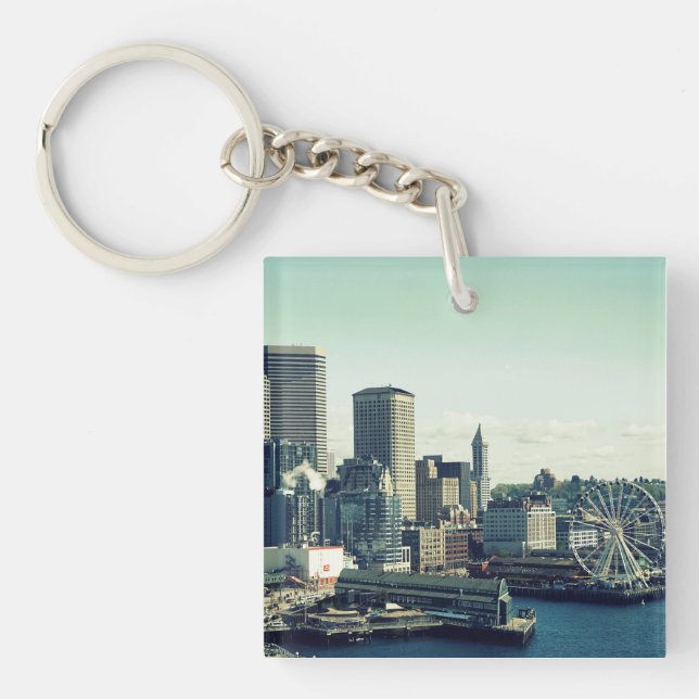 Seattle Skyline Keychain (Front)