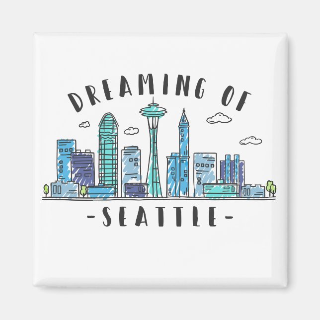 Seattle Skyline Magnet (Front)