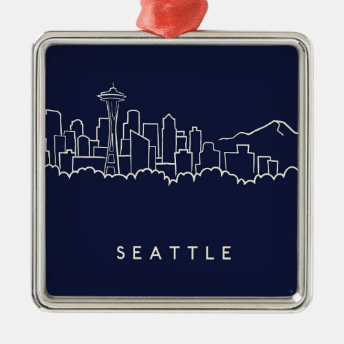 Seattle Skyline Metal Ornament