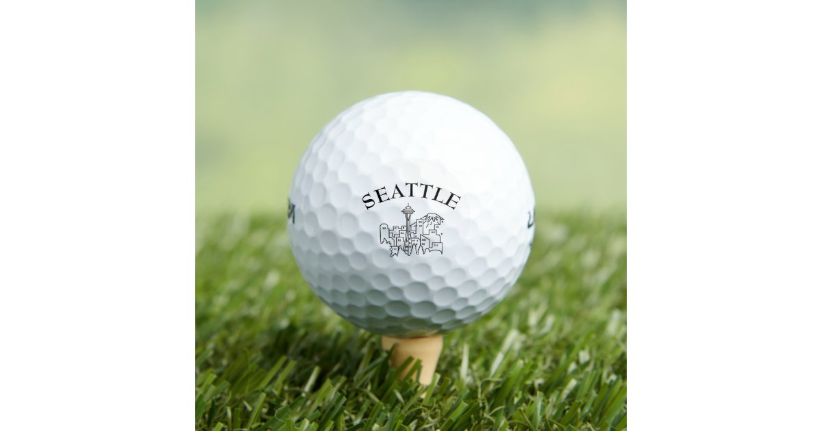 Seattle Skyline Pacific Northwest Minimal Outline Golf Balls
