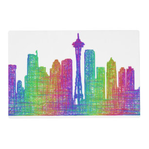 Seattle skyline placemat