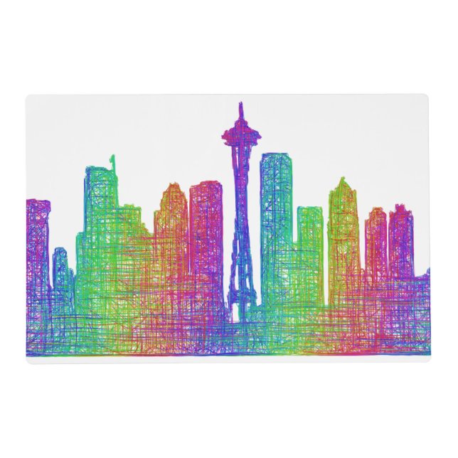 Seattle skyline placemat (Back)