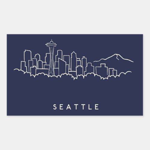 Seattle Skyline Rectangular Sticker