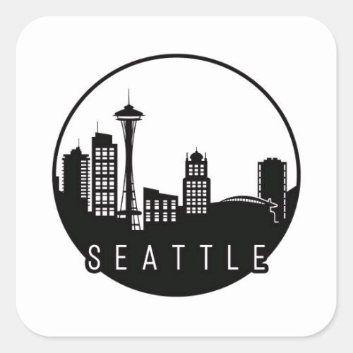 Seattle Skyline Square Sticker