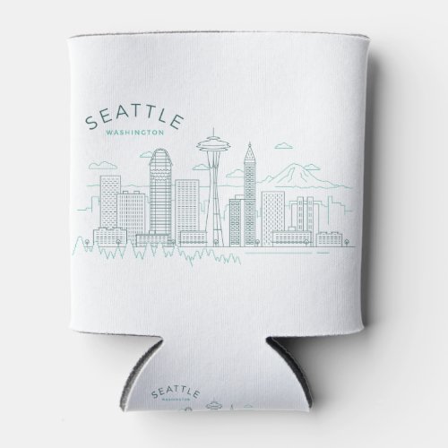 Seattle Skyline Stroke Can Cooler