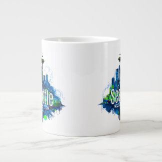 Seattle Skyline Stroke Giant Coffee Mug