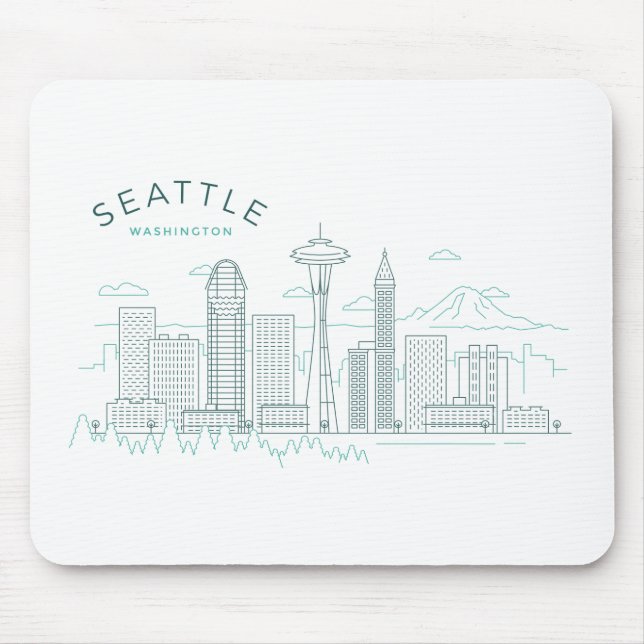 Seattle Skyline Stroke Mouse Pad (Front)