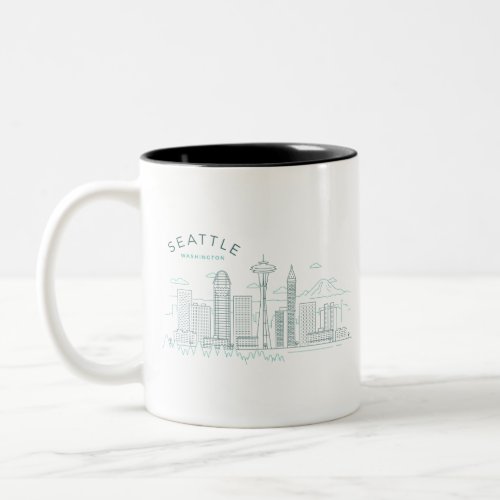 Seattle Skyline Stroke Two_Tone Coffee Mug