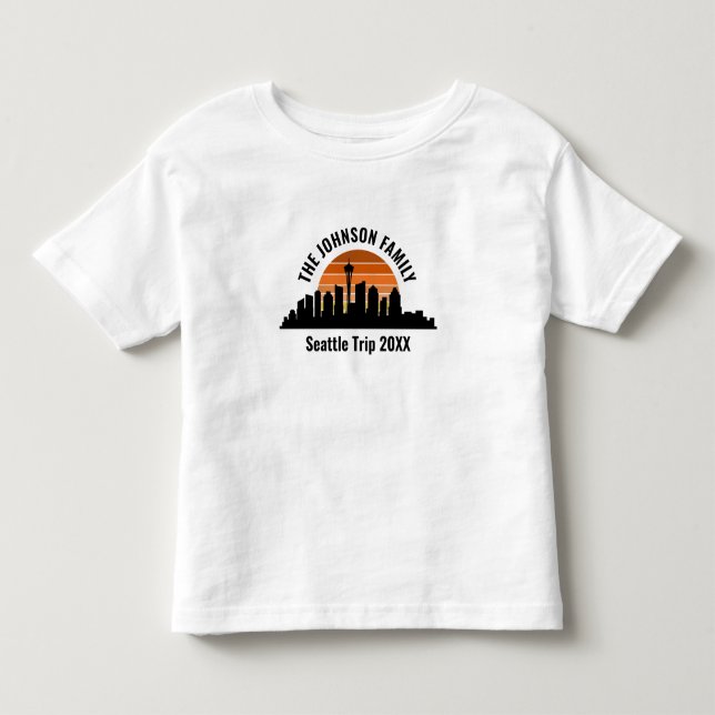 Seattle Skyline Sunset Custom Vacation Toddler T-shirt (Front)