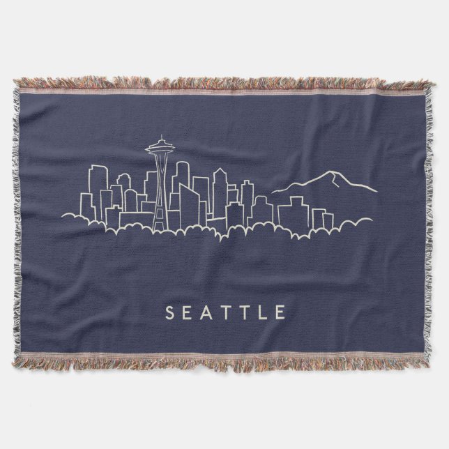 Seattle Skyline Throw Blanket (Front)