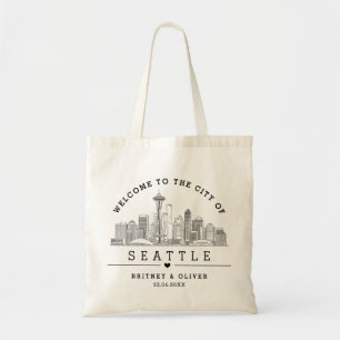 Seattle Skyline Tote Bag – Custom Wedding favor