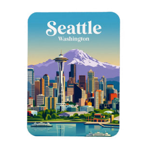 Seattle Skyline USA Magnet