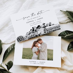 Seattle Skyline Wedding Save the Date Card