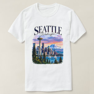 Seattle Space Needle Travel Graphic T-Shirt