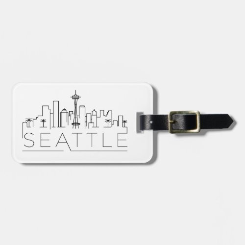 Seattle Stylized City Skyline Luggage Tag