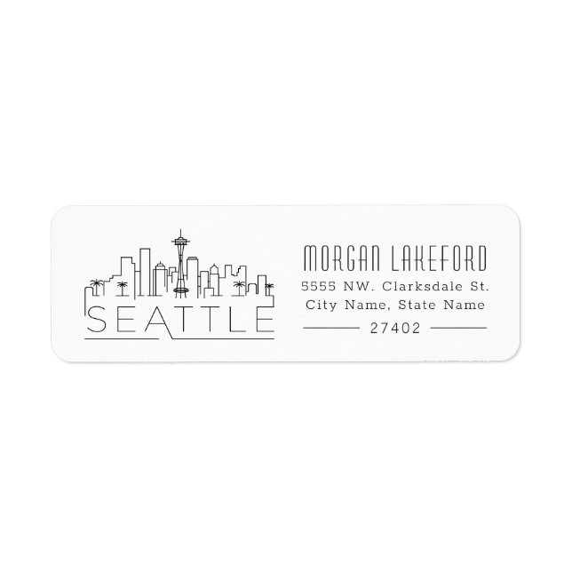 Seattle Stylized Skyline | Label (Front)