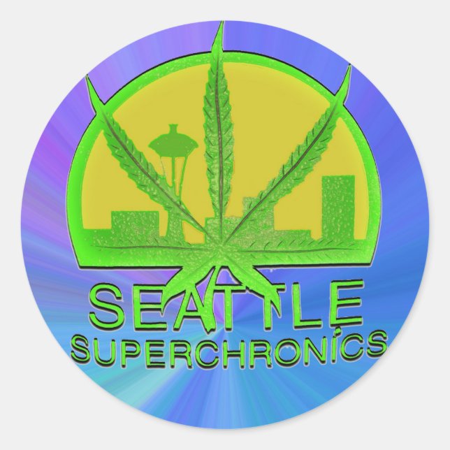 Seattle Superchronics Classic Round Sticker (Front)