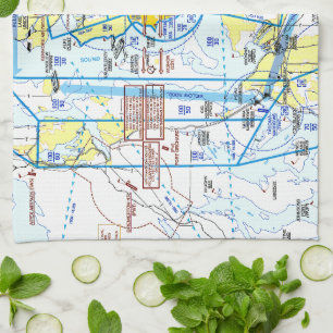 Seattle-Tacoma Airport Flyway Chart Kitchen Towel