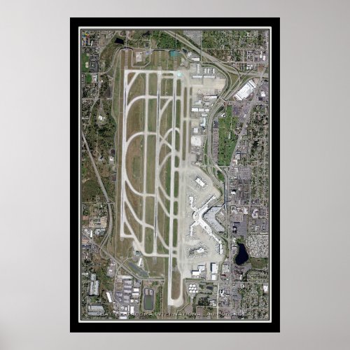 Seattle_Tacoma Intl Airport Satellite Poster Map