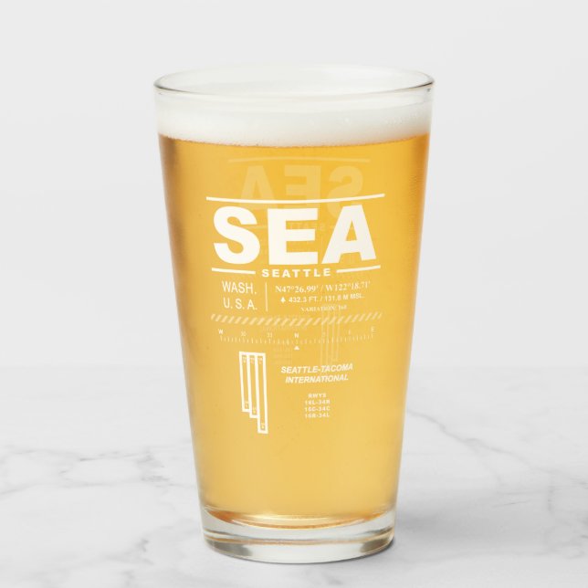 Seattle-Tacoma Int'l Airport SEA Glass (Front Filled)