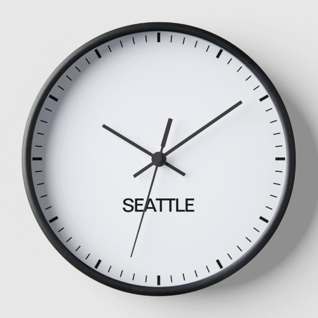 Seattle Time Zone Newsroom Style Clock (Front)