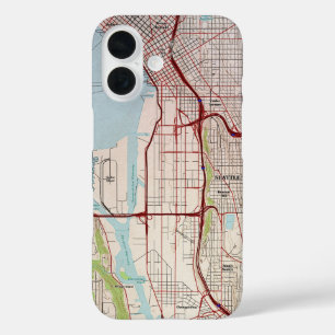 Seattle Topographic City Map iPhone 16 Case