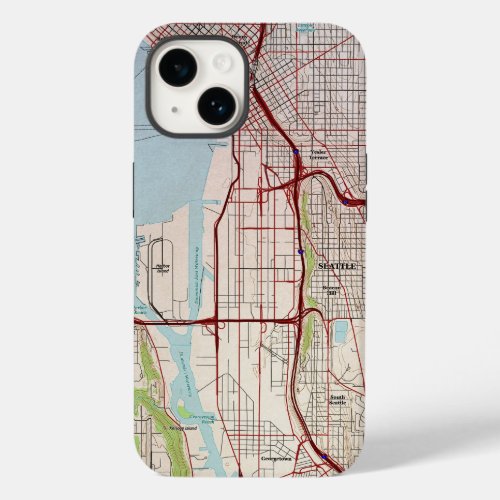 Seattle Topographic City Map Case_Mate iPhone 14 Case