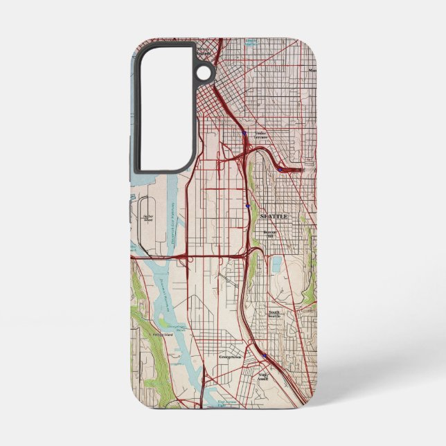 Seattle Topographic City Map Samsung Galaxy Case (Back)