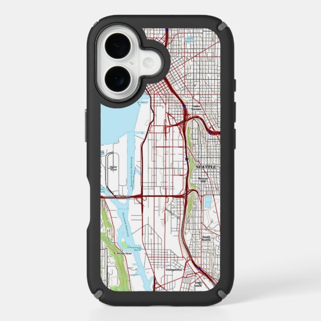 Seattle Topographic City Map Speck iPhone Case (Front)
