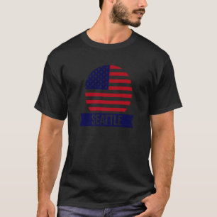 Seattle USA American place name US flag 1 T-Shirt