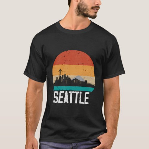 Seattle Usa Sunset Skyline Seattle T_Shirt