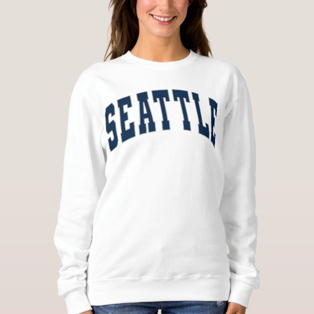 Seattle Vintage Varsity College Style Sweatshirt (Front)