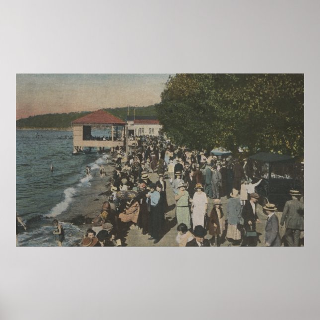 Seattle, WA - Boardwalk at Alki Point Poster (Front)