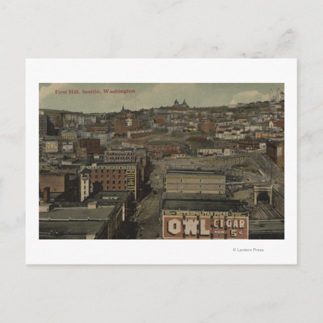 Seattle, WA - First Hill Postcard (Front)