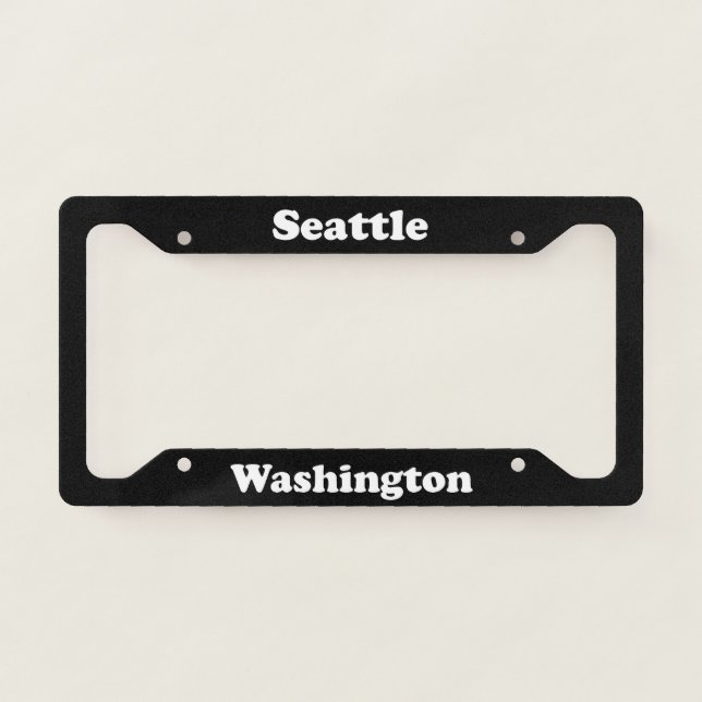 Seattle WA License Plate Frame (Front)