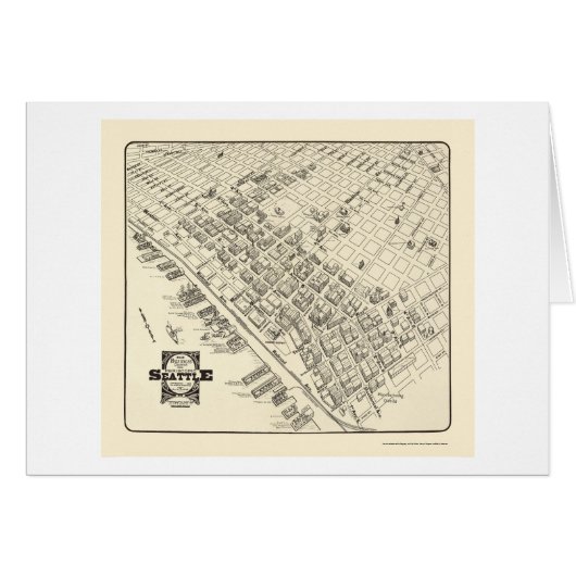 Seattle, WA Panoramic Map - 1903 Cards (Front Horizontal)