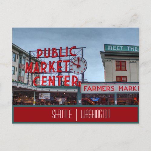 Seattle WA Public Market Postcard